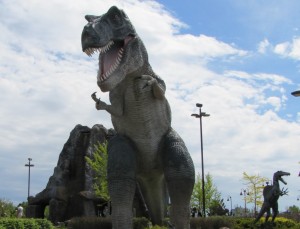 T-Rex statue at mini-golf